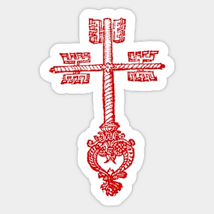 medieval key red Sticker